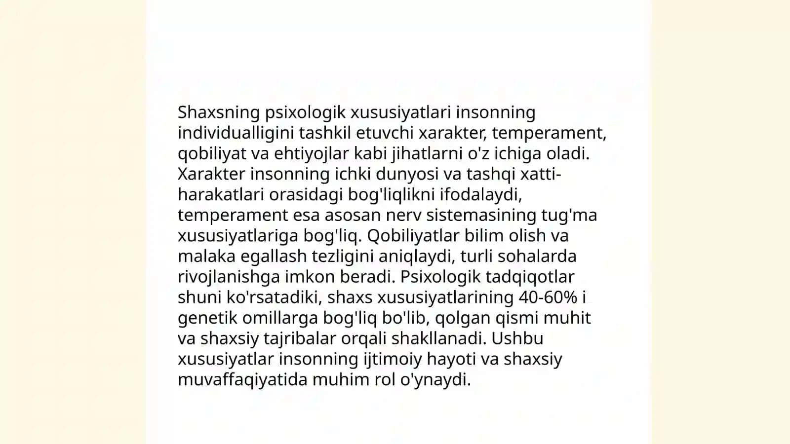 Shaxs va uning rivojlanishi 4