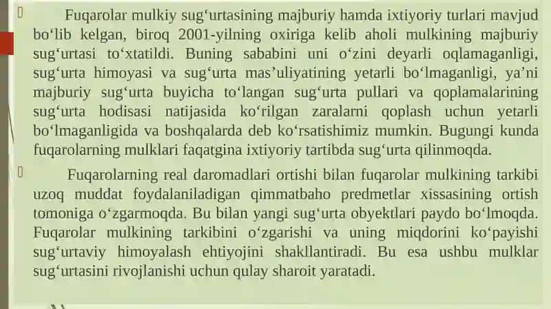Yuridik va jismoniy shaxslarning mol-mulkinini sug‘urtalash 4