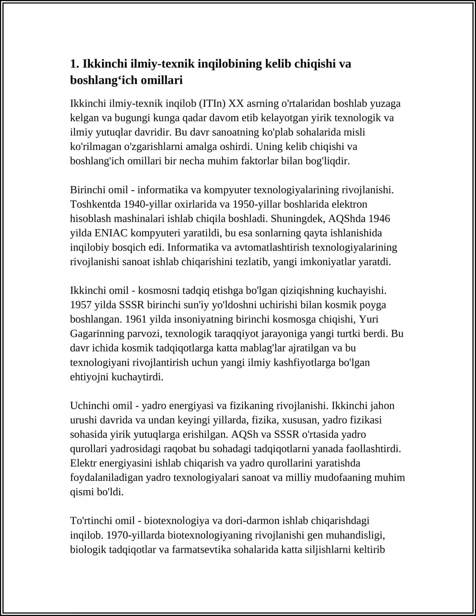 IKKINCHI ILMIY-TEXNIK INQILOBI VA JAXON ISHLAB CHIQARISH KUCHLARINI RIVOJLANISHI 4