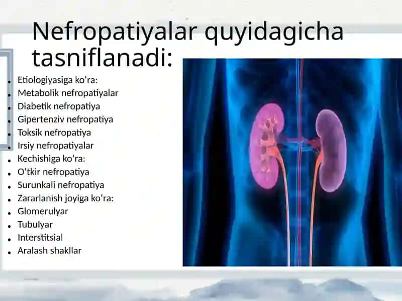 Nefropatiyalarning etiologiyasi, patogenezi va kasallikni aniqlash usullari 4