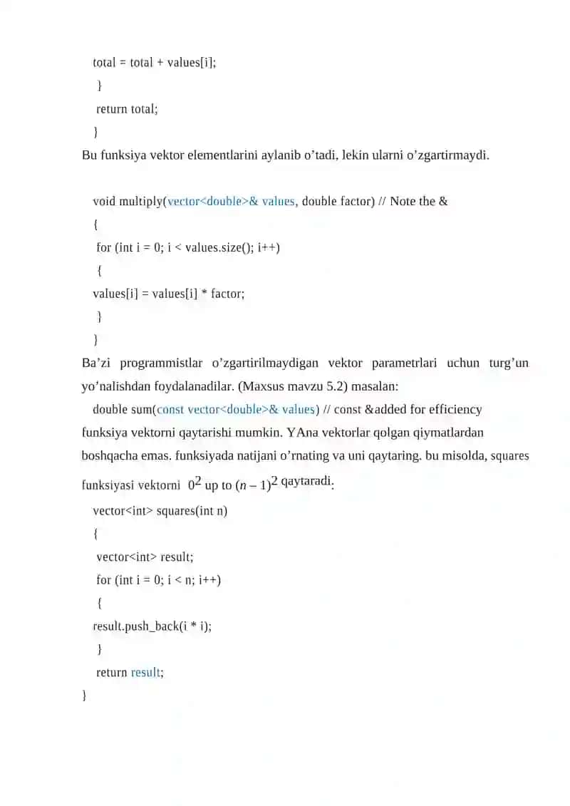 Vektorlar va ko’p o’lchovli massivlar bilan ishlash 4