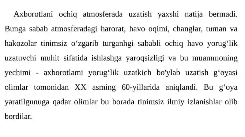 Optik aloqa tarmoqlari 4