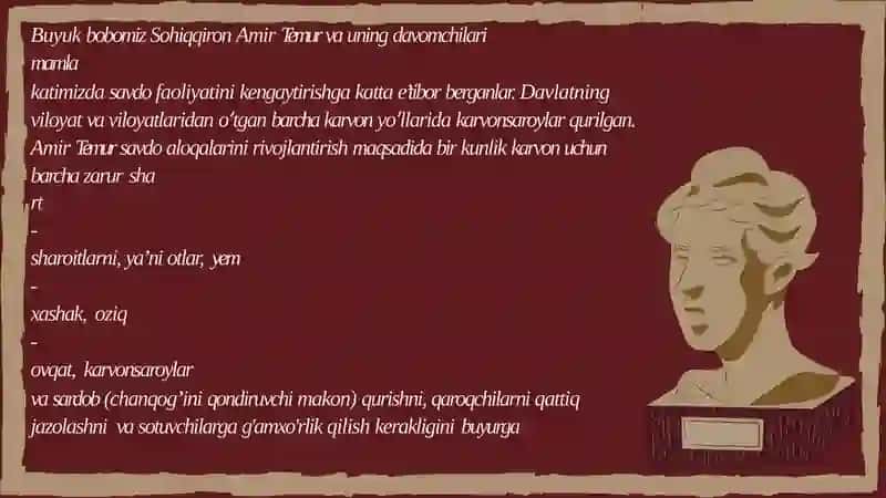 Amir Temur davridagi savdo va pul munosabatlari 4