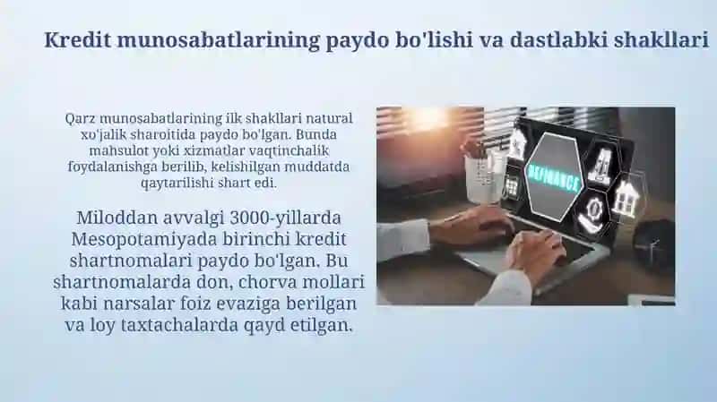 Kredit munosabatlari rivojlanishining asosiy bosqichlari 4