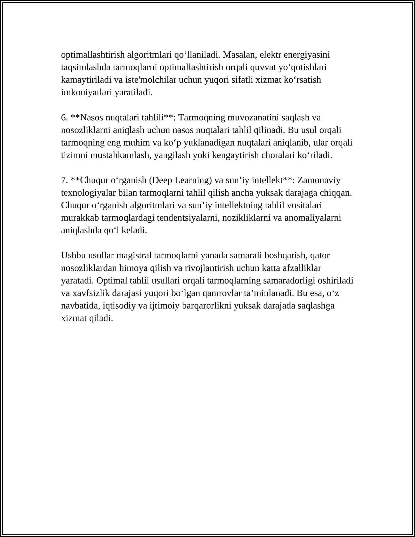 MAGISTRAL TARMOGʻDAGI DAM YOQOTILISHINI VA DIAMETIRINI ANIQLASH 4