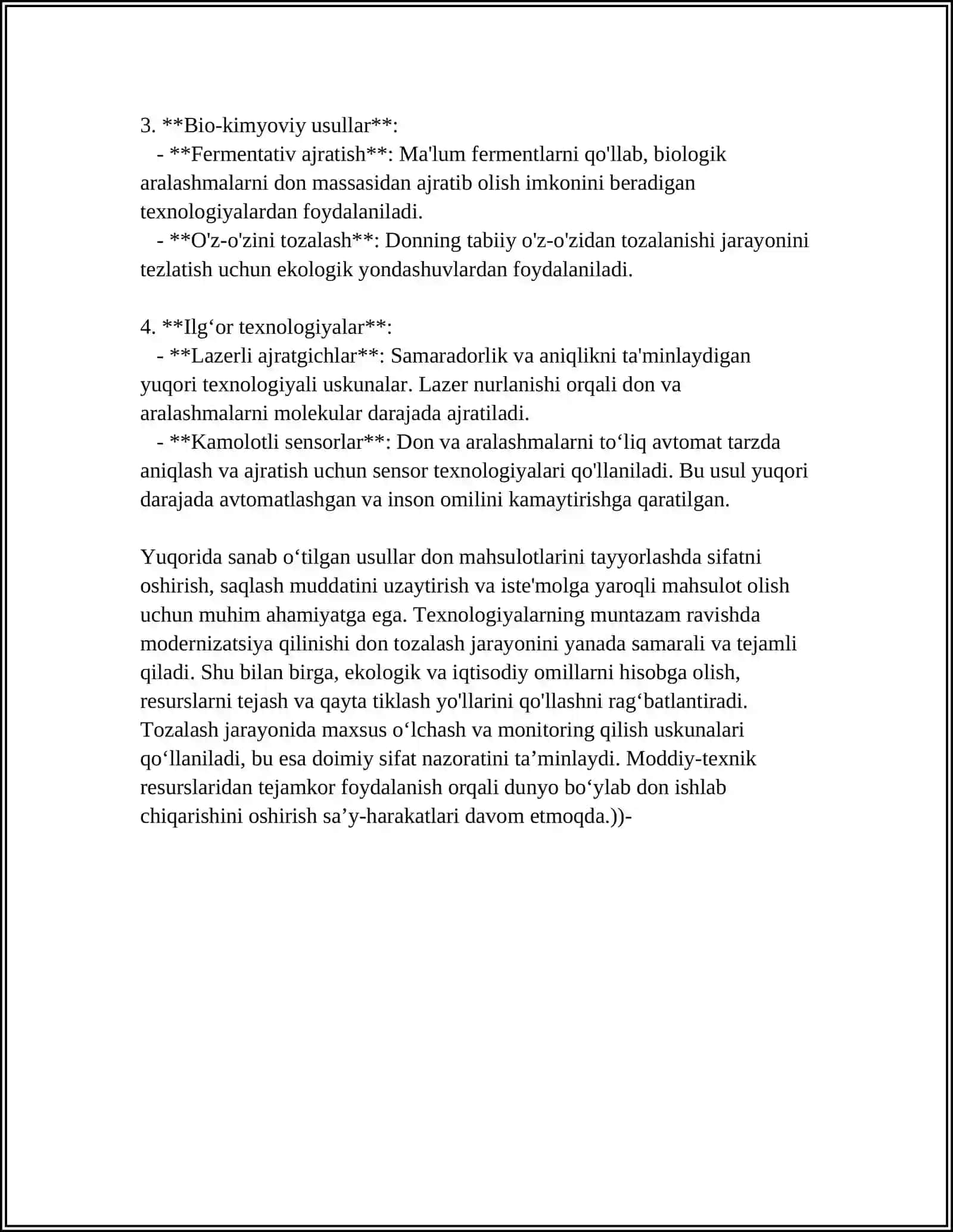 DONLARDAN UN TORTISH VA YOPISH TEXNOLOGIYASI 4