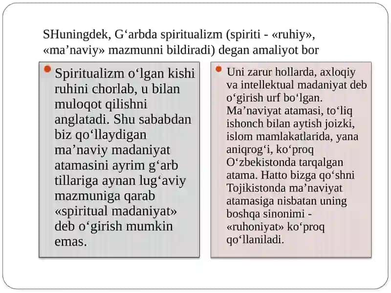 Ma’naviyatning vujudga kelishi va to’g’risidagi turlar nazarialar va qarashlar 4