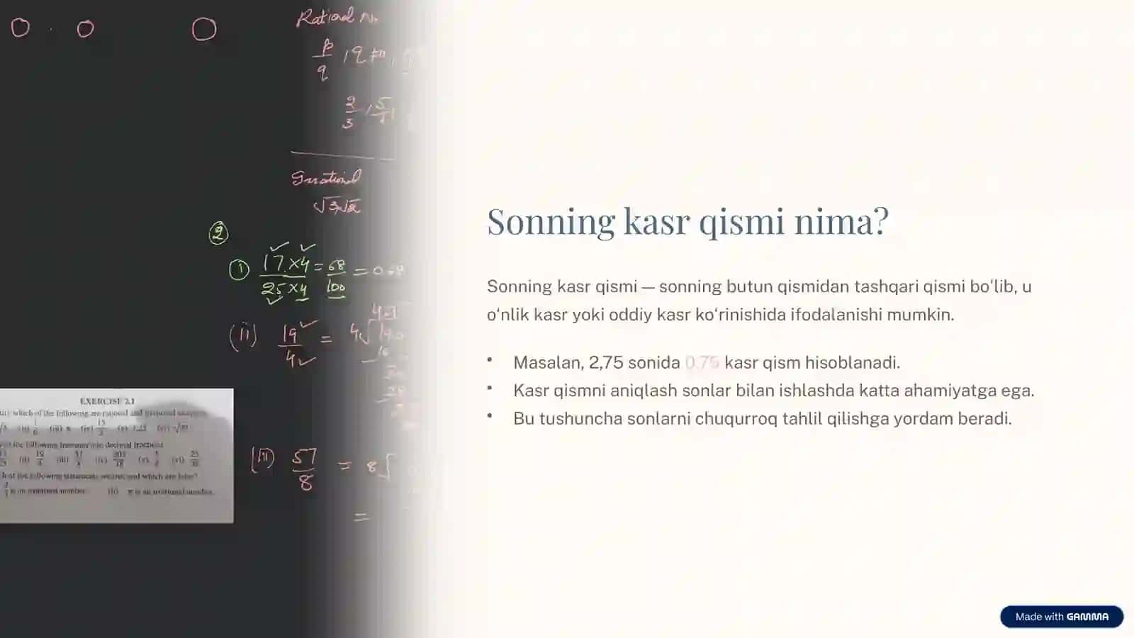 Kasr. Sonning kasr qismi va kasrga ko‘ra sonni topishga doir masalalar yechish 4