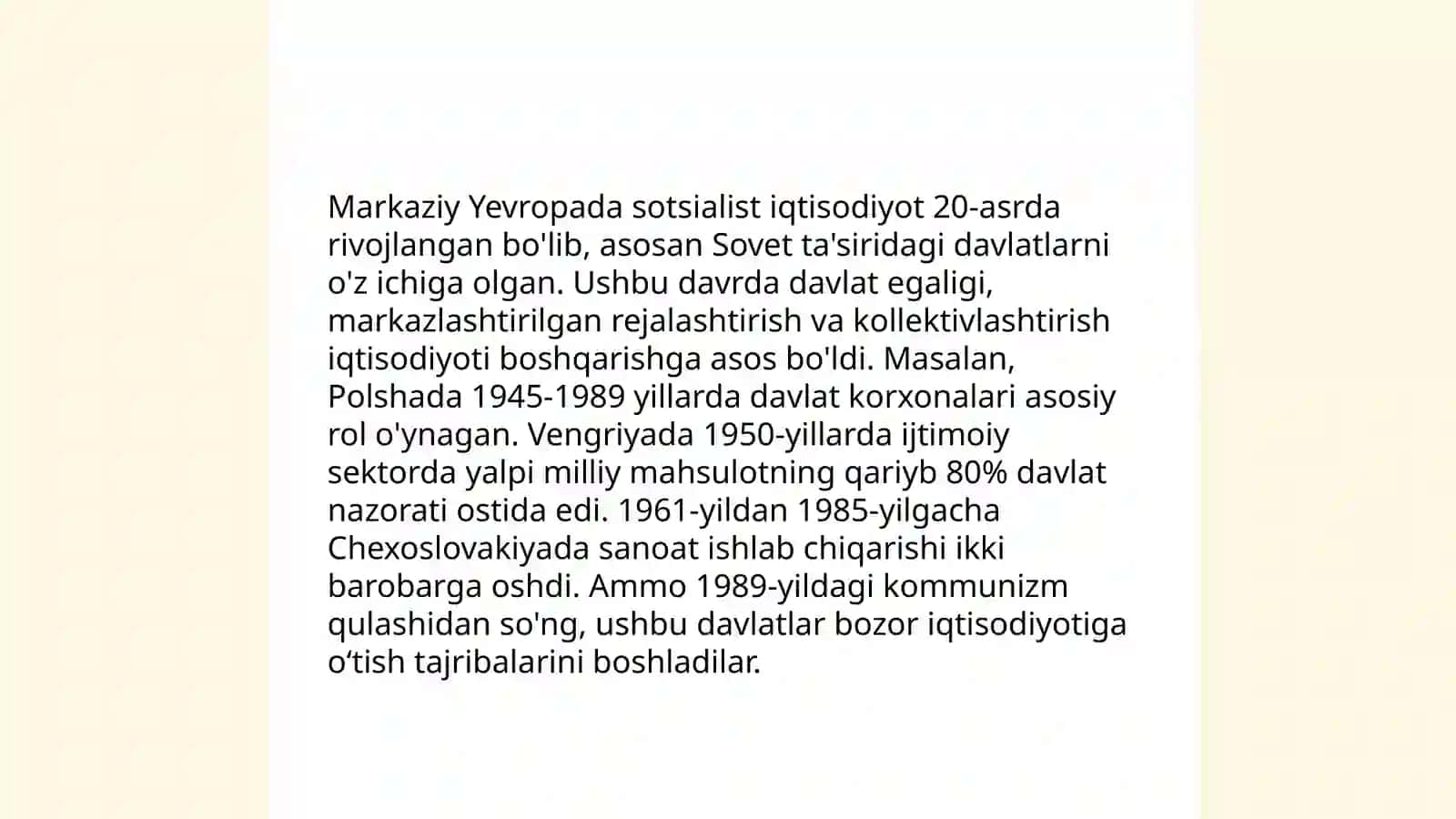Sotsiolistik iqtisodiyot Markaziy yevropa ta’limoti 4