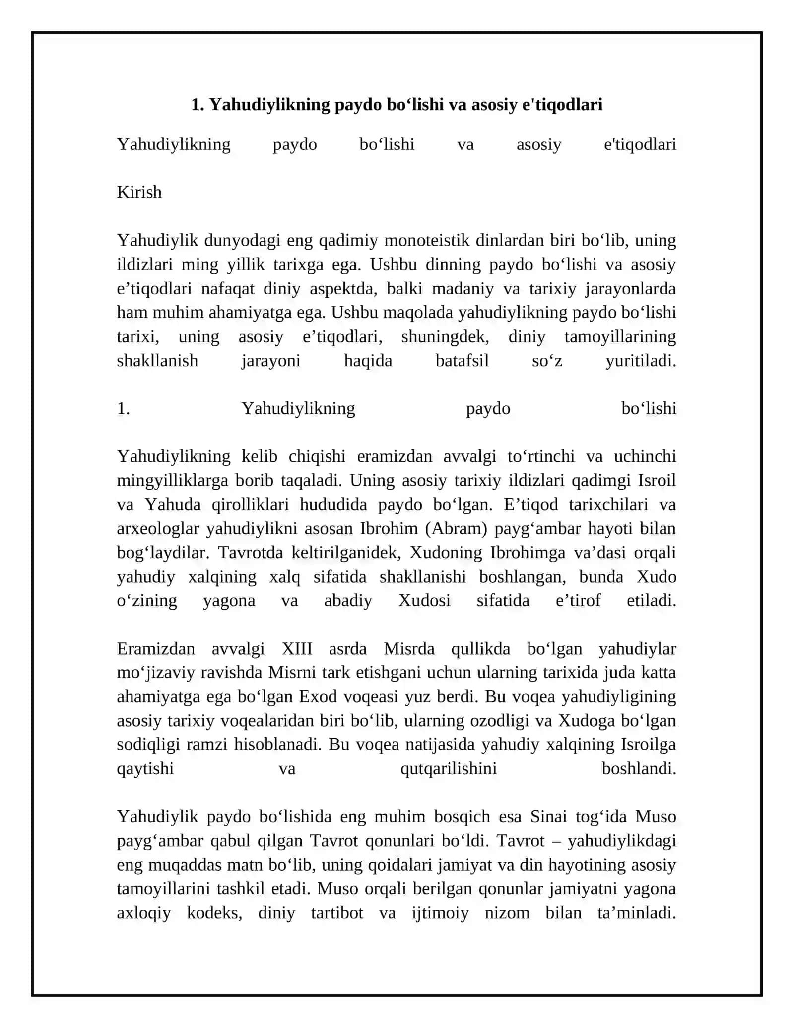 Yahudiylik ta'limoti, an'ana va marosimlari 4