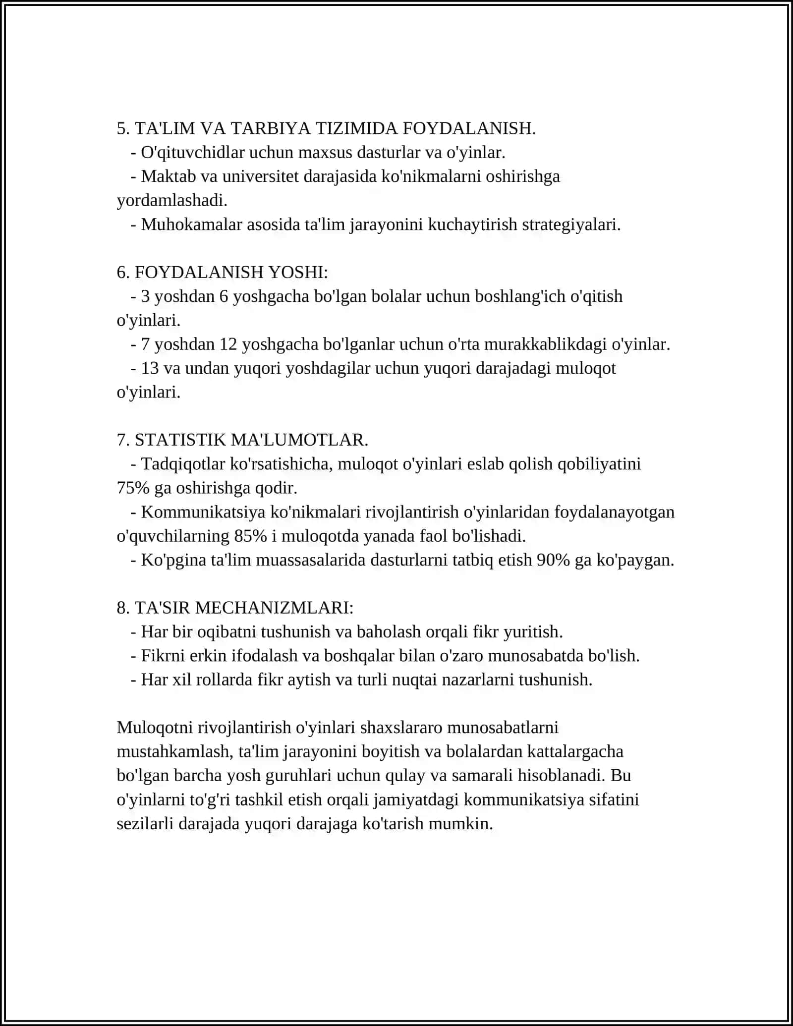 MUAMMOLI BOLALAR BILAN ISHLASHDA TUZATISH OʻYINLARI 4