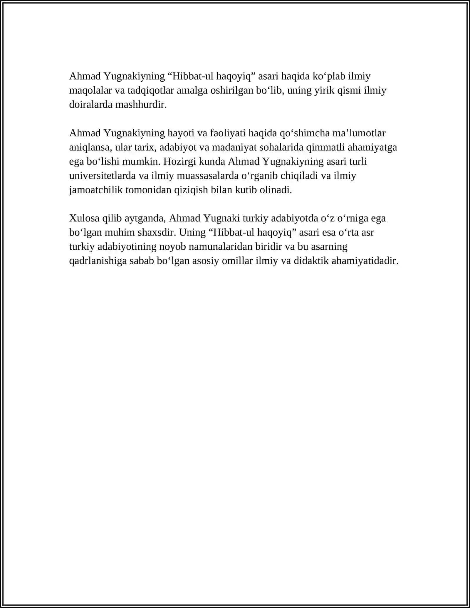 AHMAD YUGNAKIYNING HAYOTI VA IJODINI O’RGANISHDA ALISHER NAVOIYNING O’RNI 4