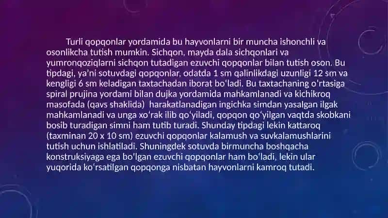 Sutemizuvchilar sinfining turli vakillaridan modellar tayyorlash. 4