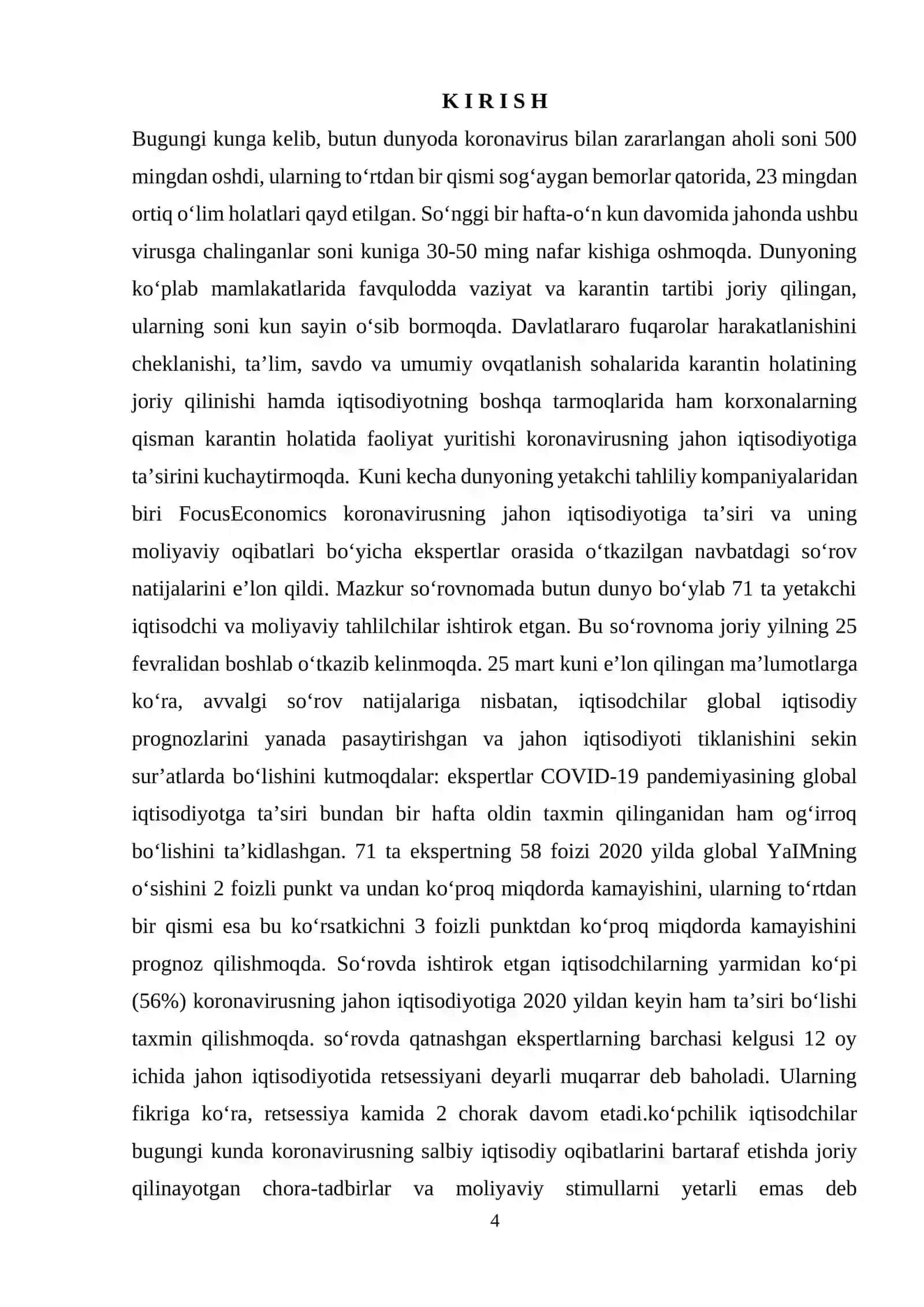 Covid-19 pandemiyasining O’zbekiston iqtisodiyotiga tasiri 4