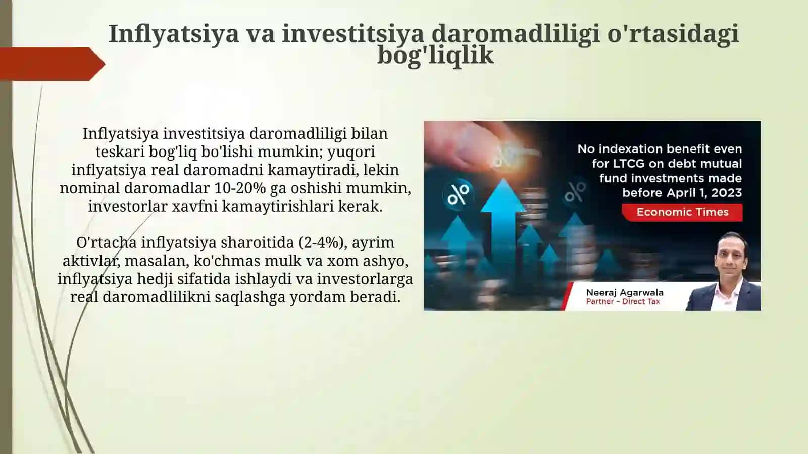 Invistitsiyalarning samaradorligiga inflaytsiyaindeksiningta'siri 4