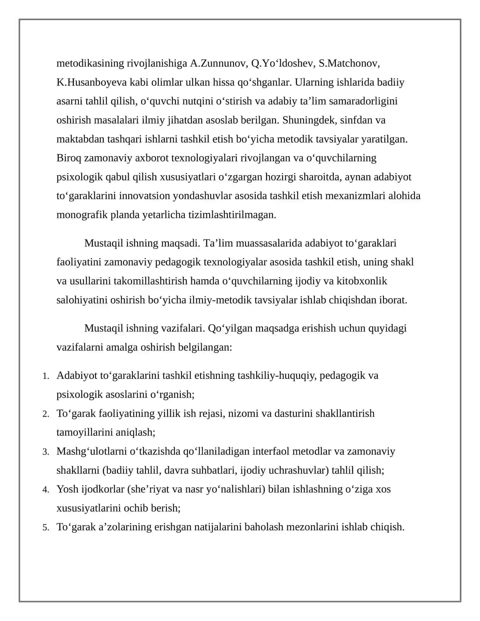 Adabiyot to‘garaklari ishini tashkil qilish 4