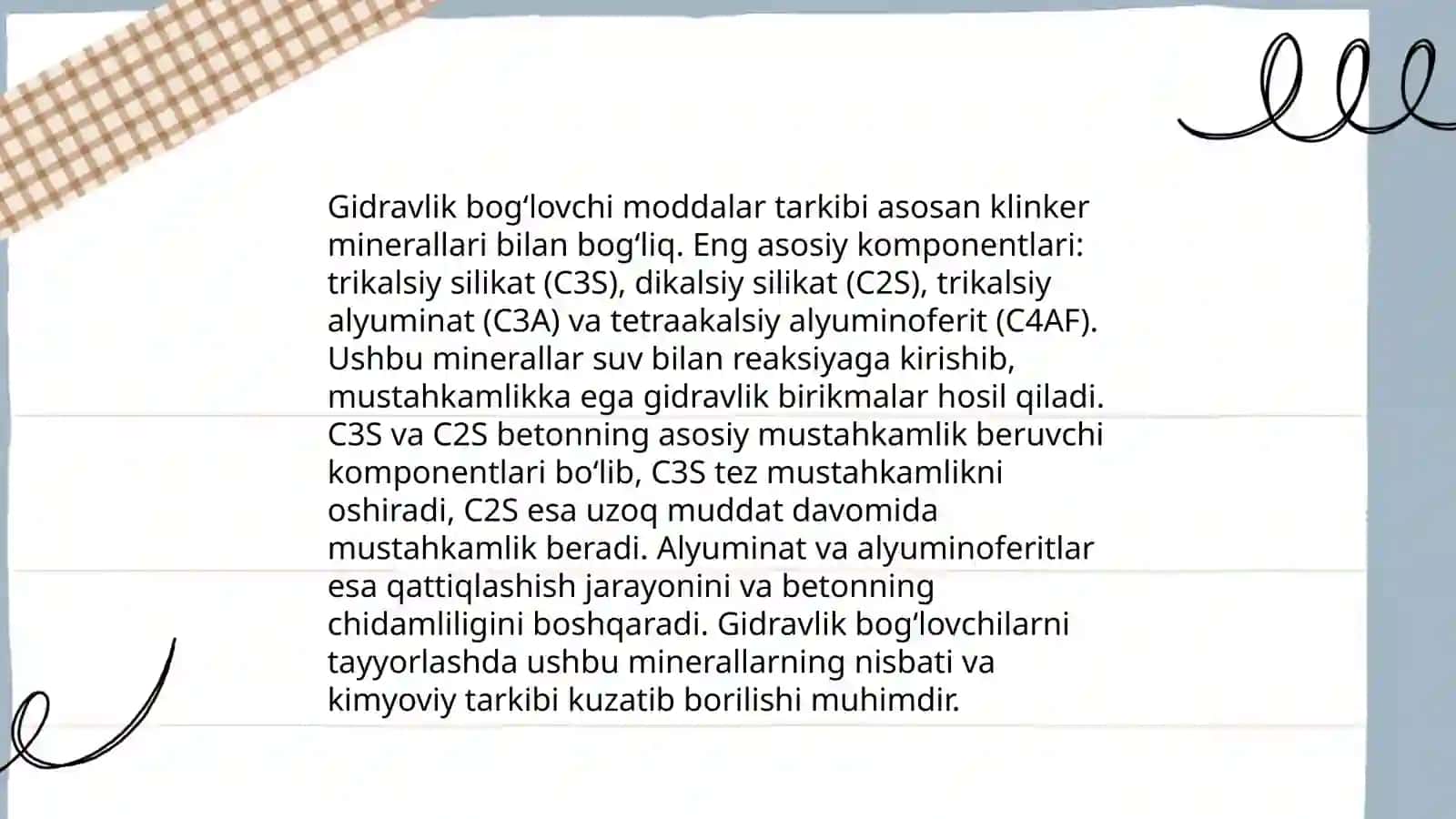 Gidravlik bogʻlovchi moddalar ishlab chiqarish texnalogiyasi 4