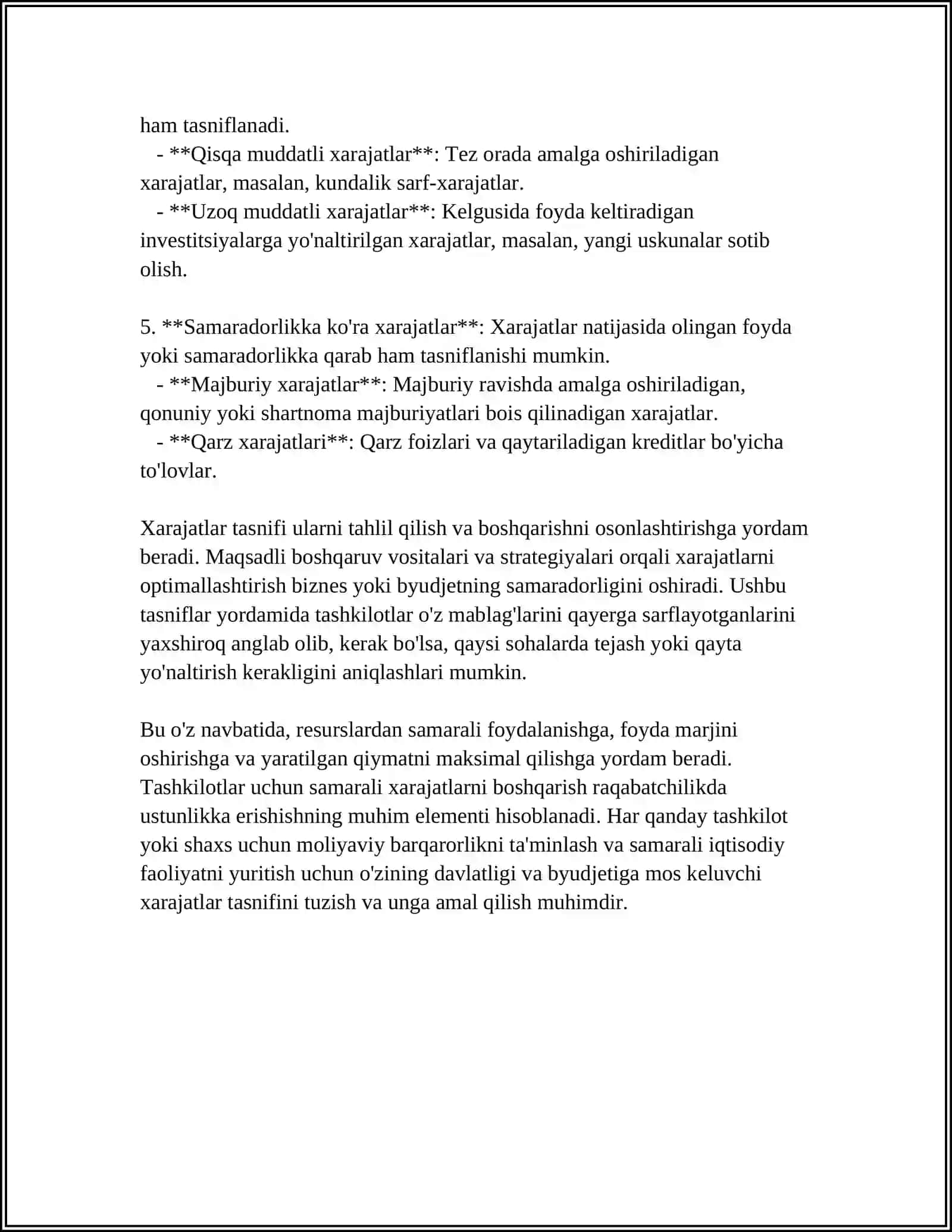 Xarajatlar hisobi va mahsulotning to'liq va qisman tannarxini hisoblash 4