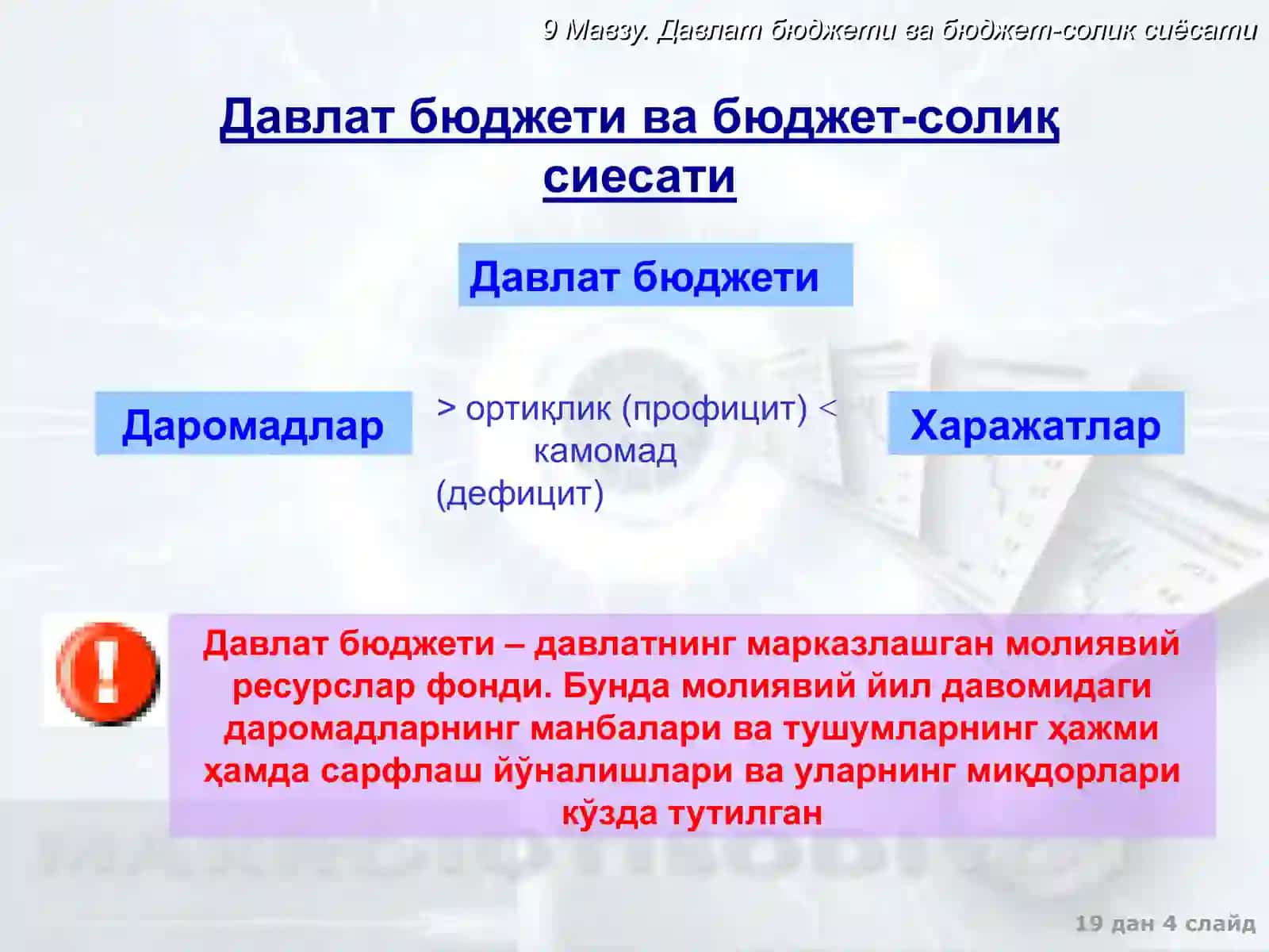 Давлат бюджети бюджет-солик сиёсати 4