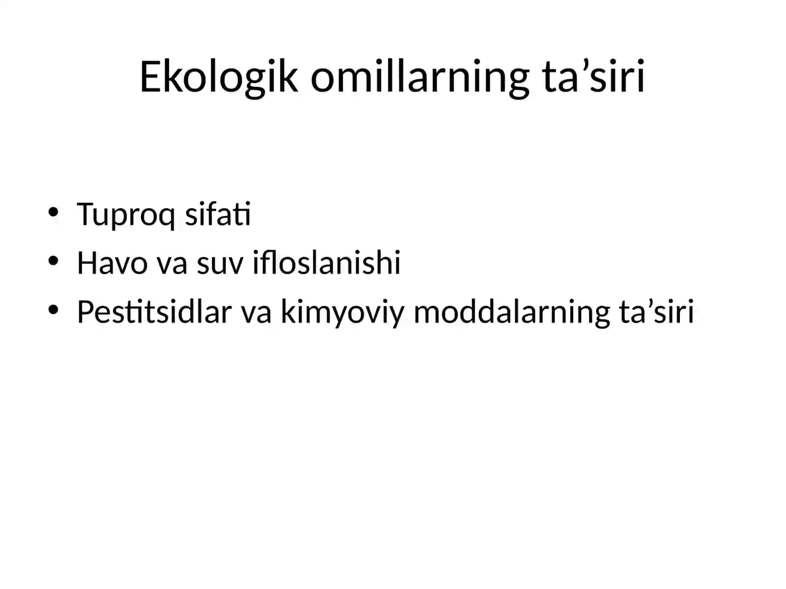Oziq-ovqat xavfsizligini ta'minlashda ekologiyaning o‘rni 4