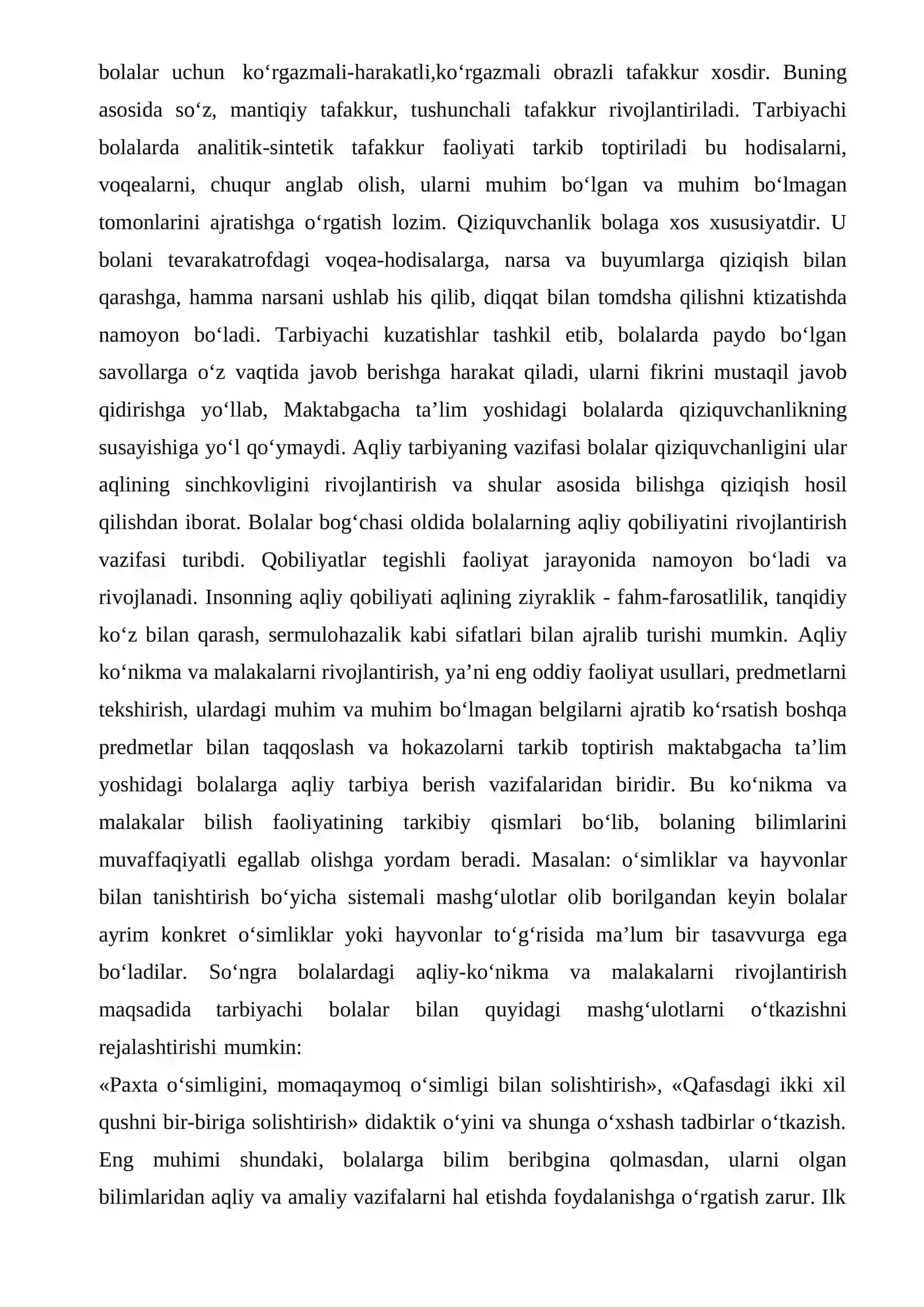MAKTABGACHA TA’LIM TASHKILOTLARIDA AQLIY TARBIYANI TASHKIL ETISH 4
