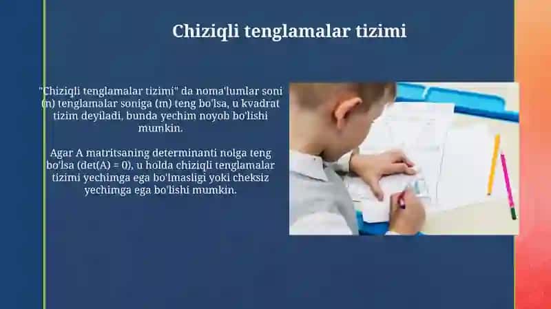 Chiziqli yenglamarni teskari matritsalarda yechish 4