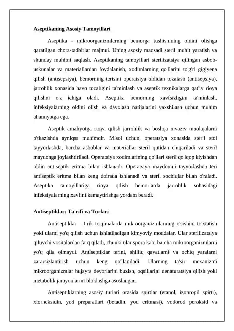 Asetika va Antiseptiklar 4