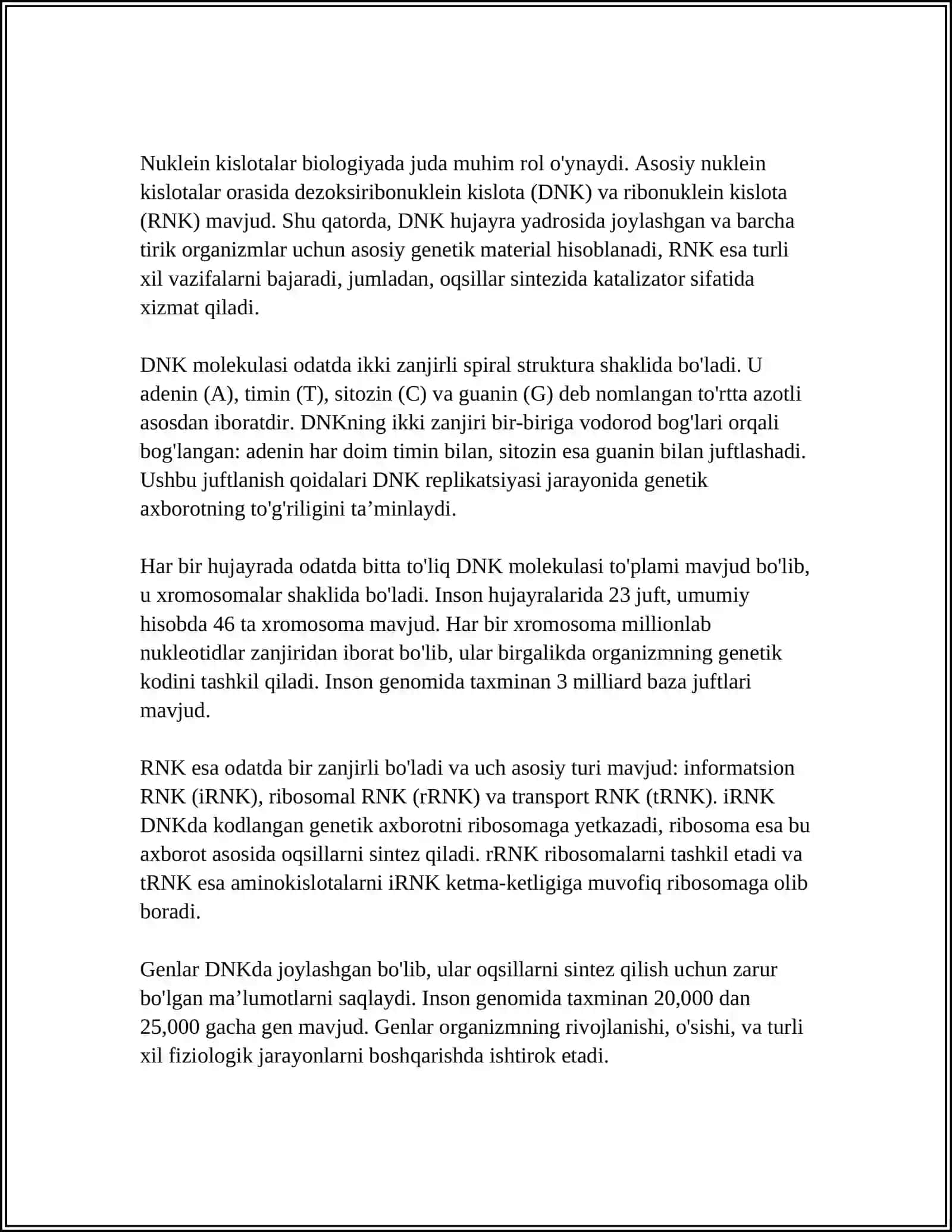DNK va RNK 4
