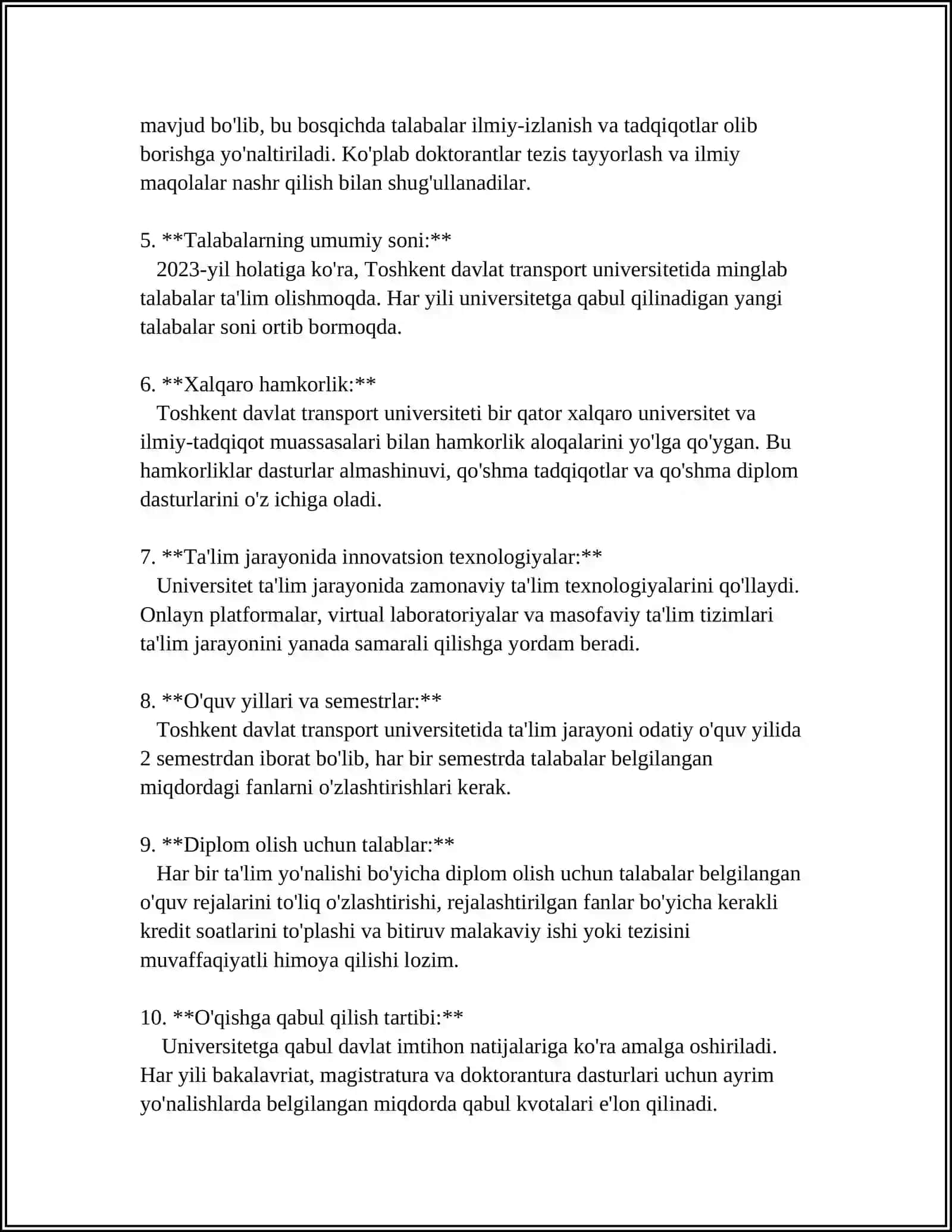 ТОШКЕНТ ДАВЛАТ ТРАНСПОРТ УНИВЕРСИТЕТИ 4