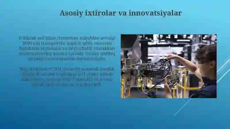 Texnologik mashinalar va jihozlarni rivojlanish bosqichlari 4