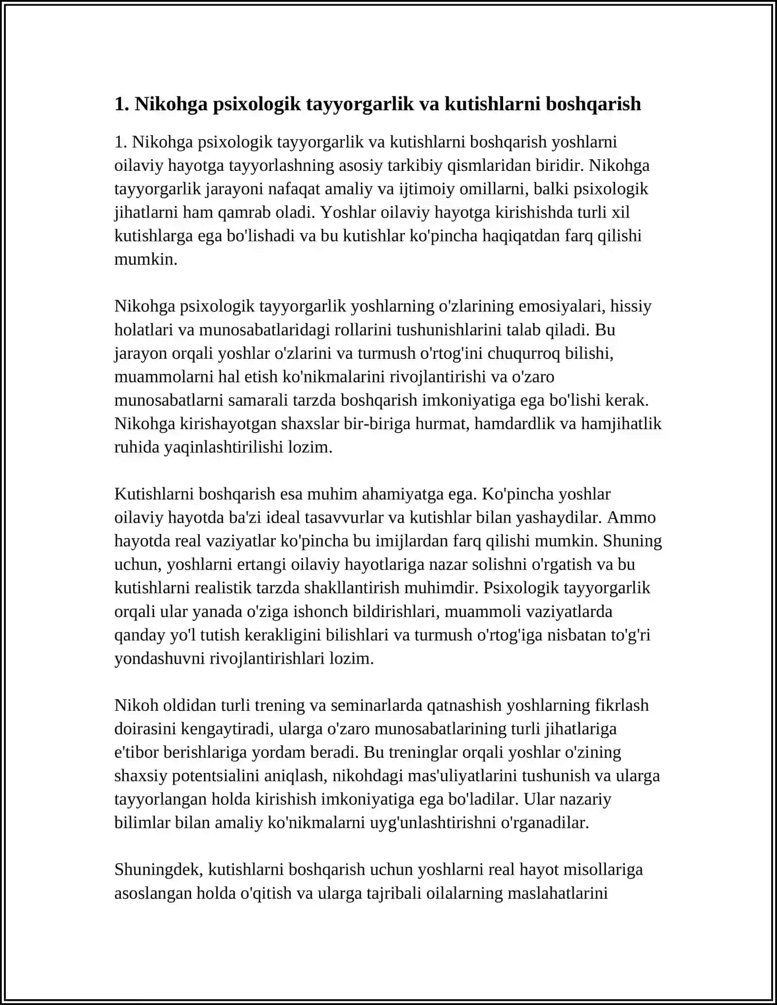 YOSHLARNI OILAVIY HAYOTGA PSIXOLOGIK TAYYORLASH 4