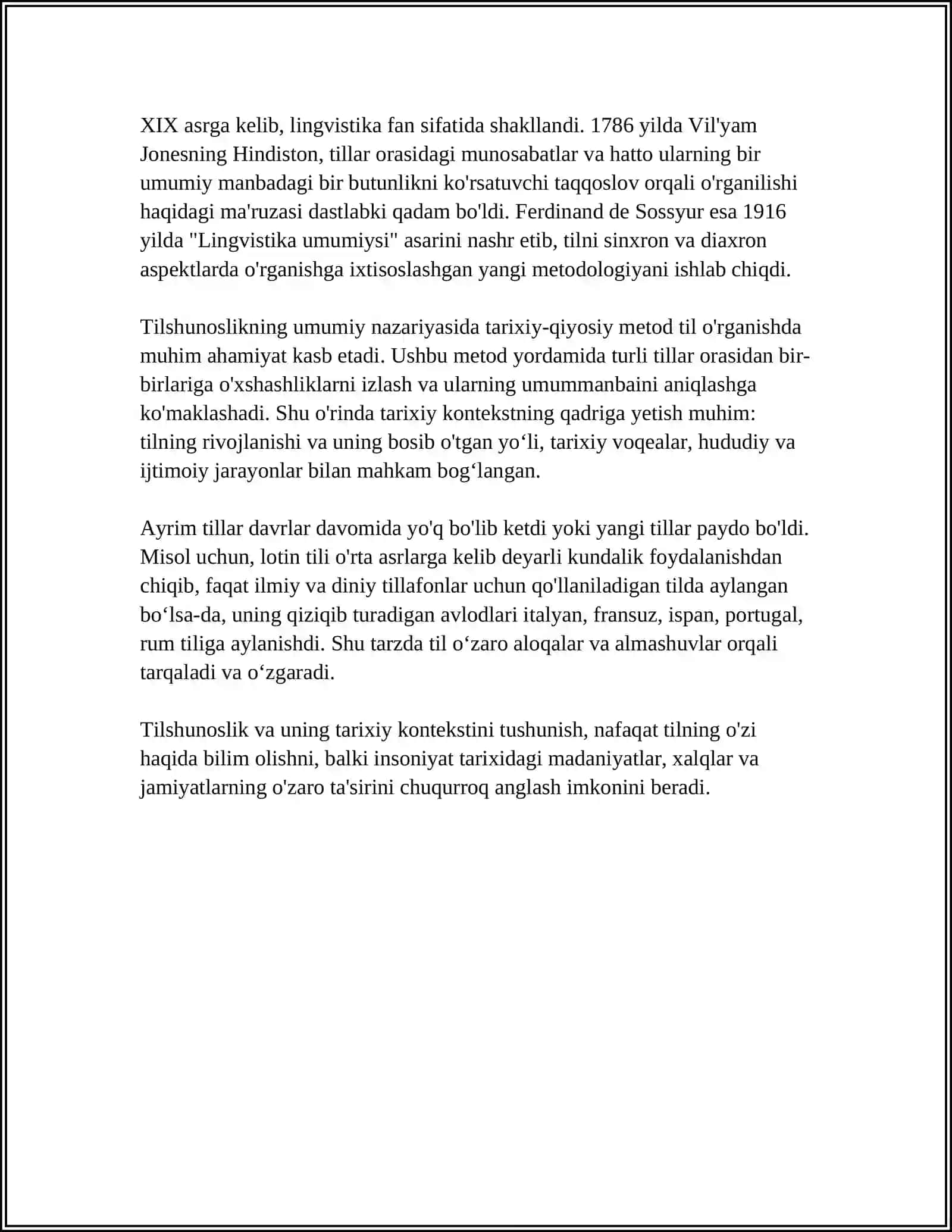 TILSHUNOSLIK MASALALARINI ÖRGANISHDA TARIXNING AHAMIYATI 4