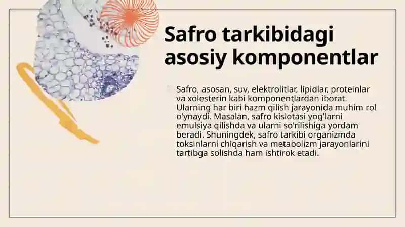 Safro tarkibi va xossalari 4