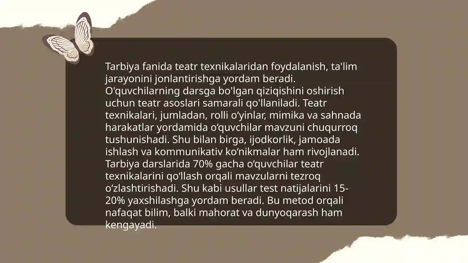 Tarbiya fanini o'qitishda teatr pedagogikasining o'rni 4