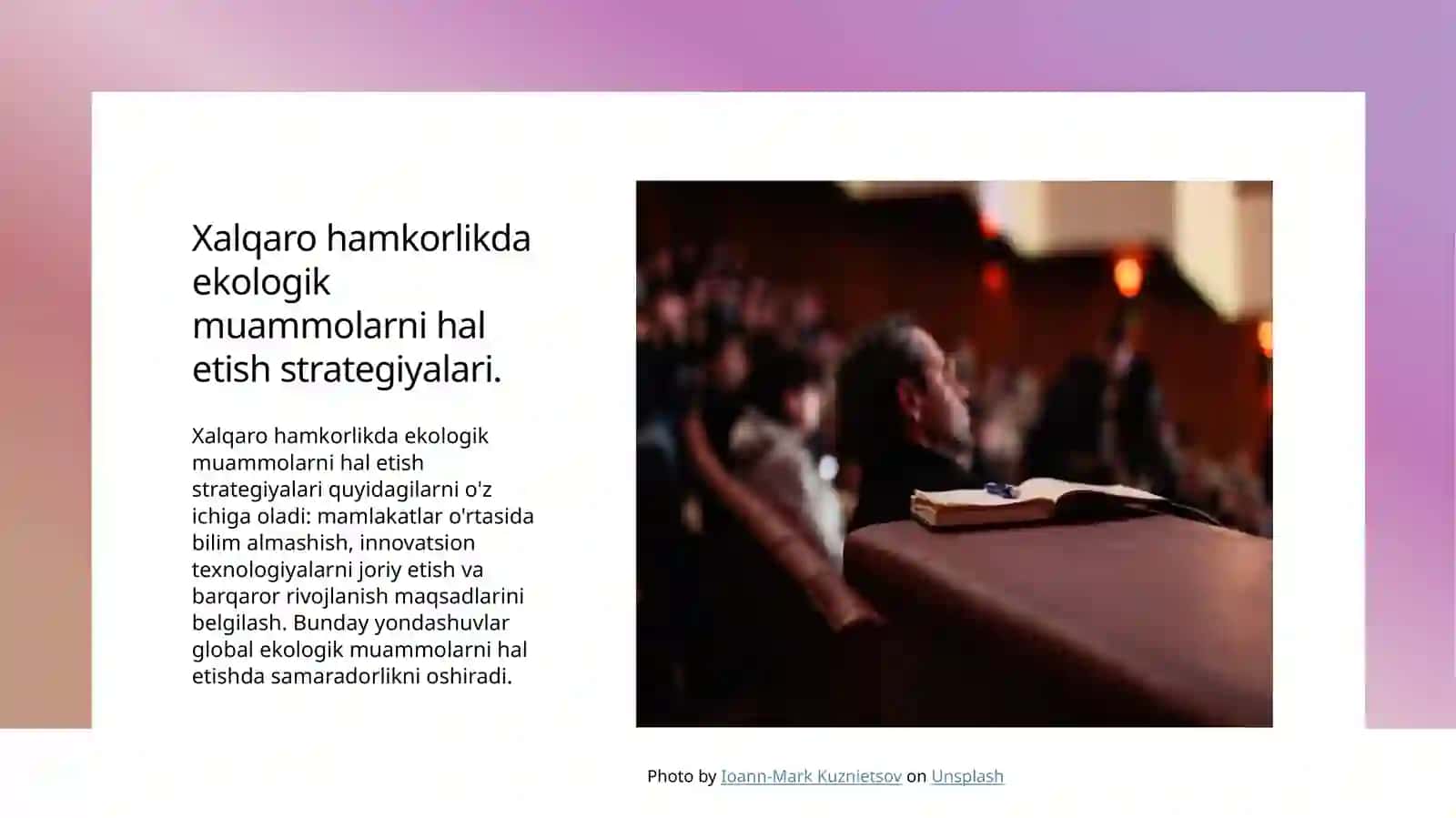Ekologiya va xalqaro hamkorlik tamoyillari 4
