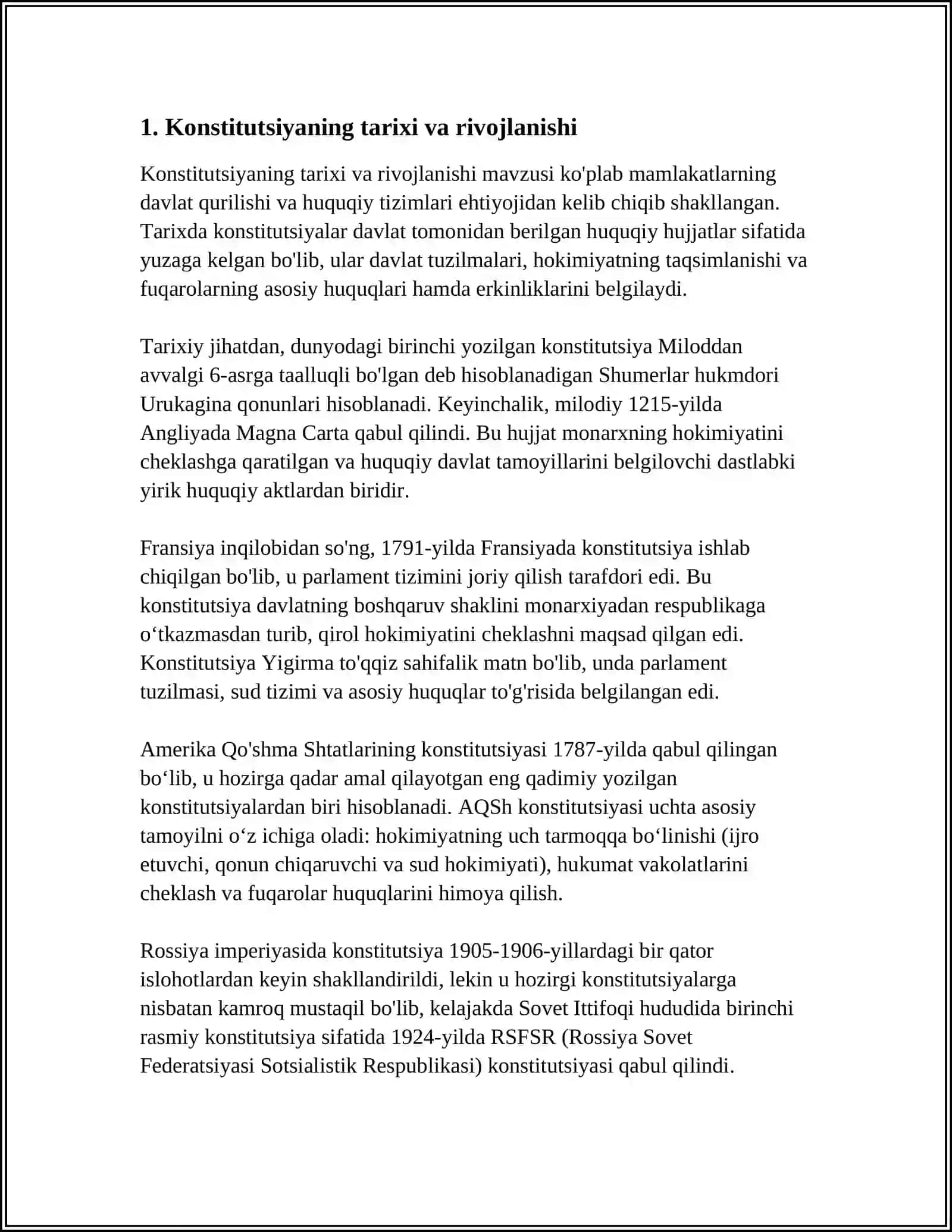 KONSTITUTSIYADA JAHON KONSTITUTSIYAVIY RIVOJLANISH TAJRIBALALARI HAMDA MILLIY QADRIYATLARNING AKS ETISHI 4
