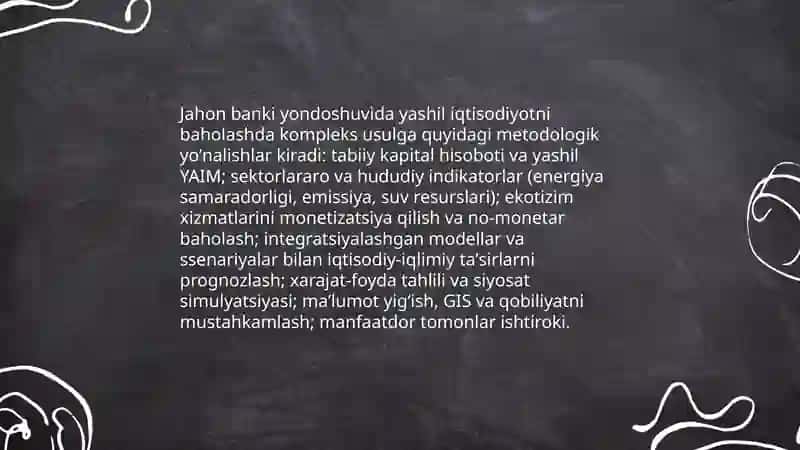 Yashil iqtisodiyotni baholashning kompleks usuli 4