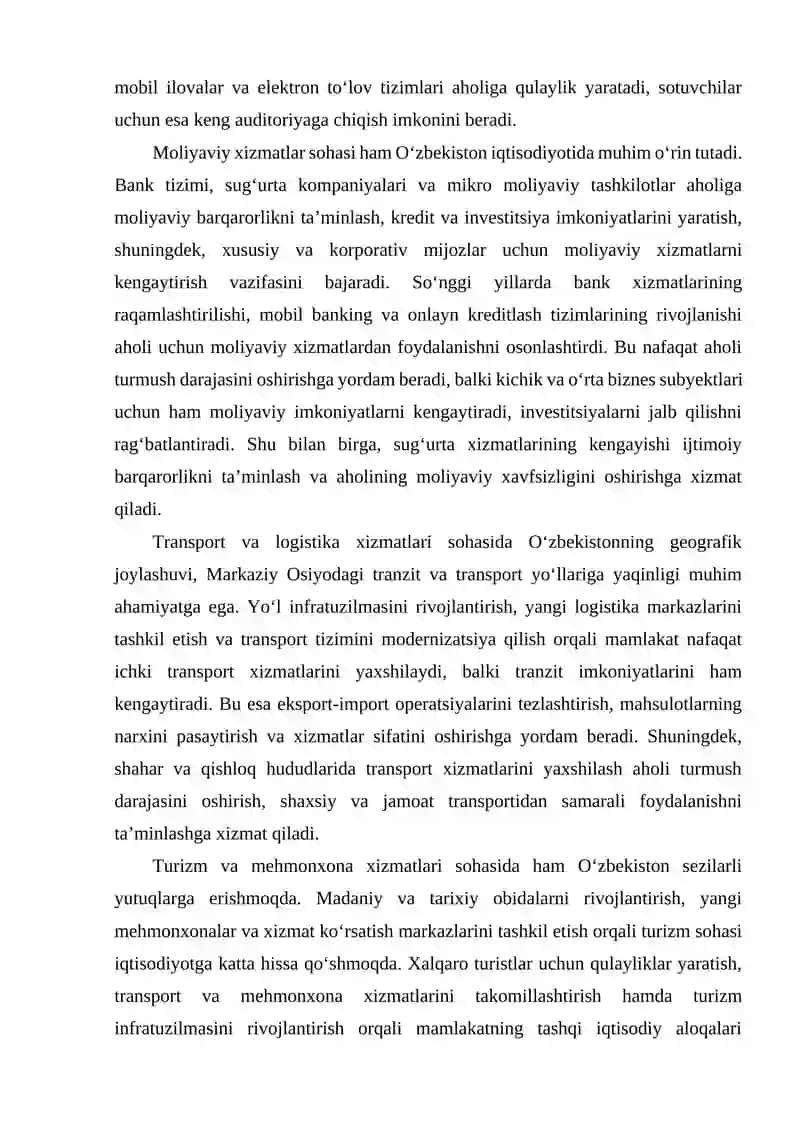 O‘zbekistonda xizmatlar sohasi 4
