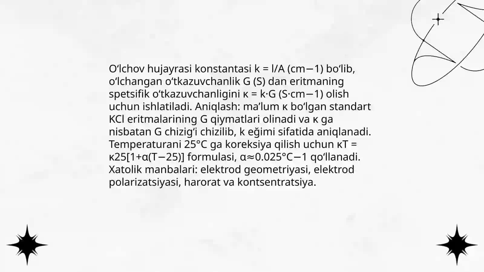 ELEKTR YURITUVCHI KUCHNI ANIQLASH USULLARI. ELEKTROKIMYOVIY JARAYONLARNING KINETIK QONUNIYATLARINI ANIQLASH 4