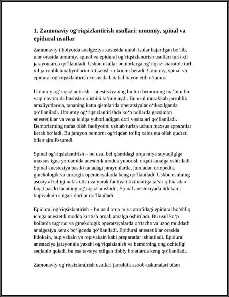Zamonaviy Og‘riqsizlantirish Usullari 4