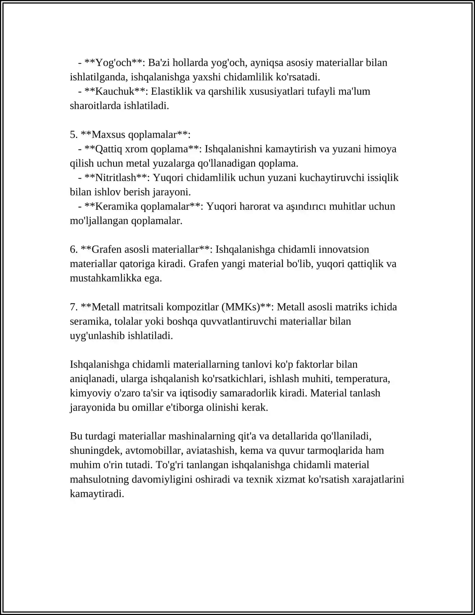 M235/ 3 ASBOBIDA TURLI XIL MATOLARNING ISHQALANISHGA CHIDAMLILIGINI TEKSHIRISH 4