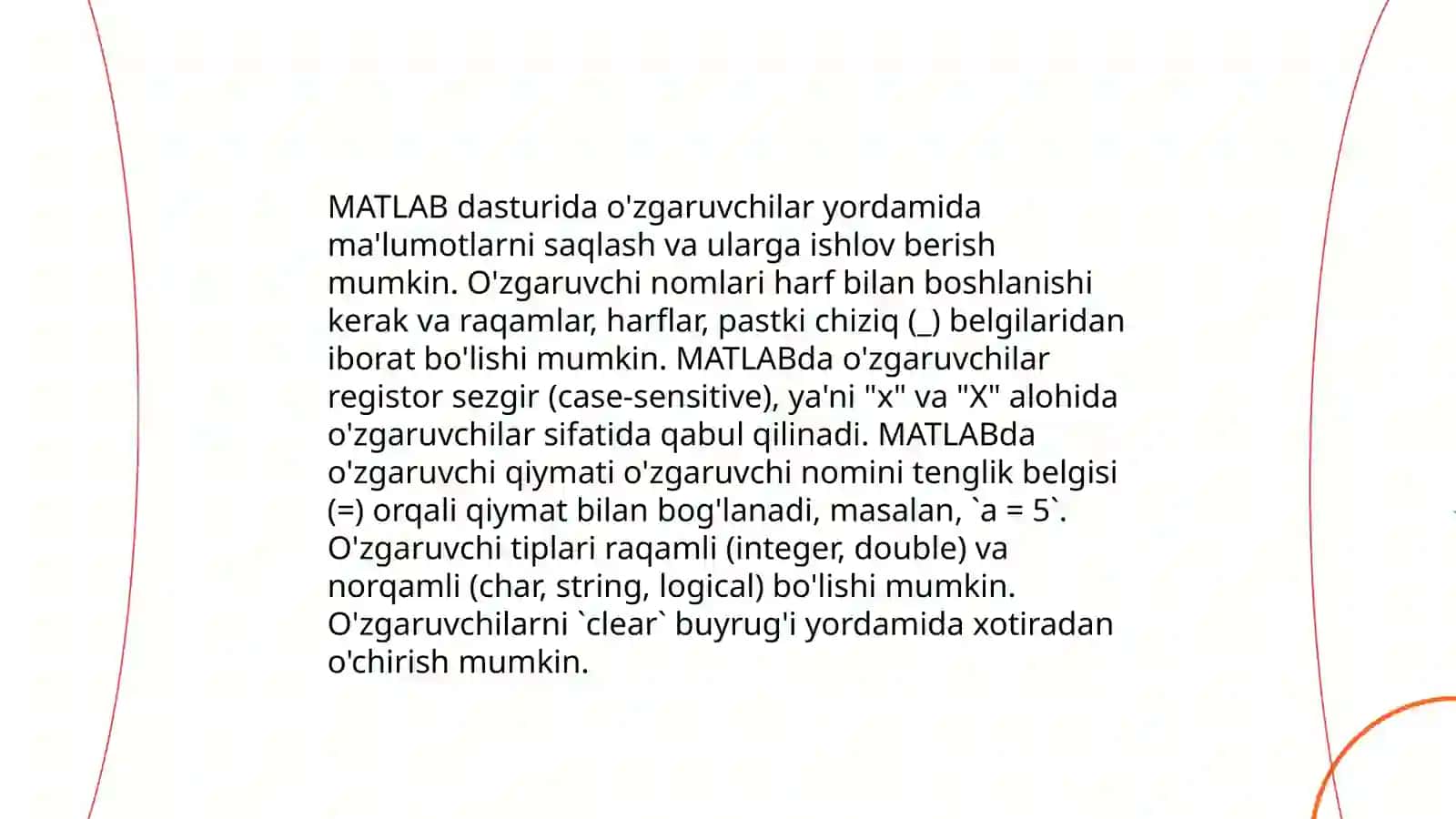 MATLAB dasturi haqida asosiy tushuncha 4