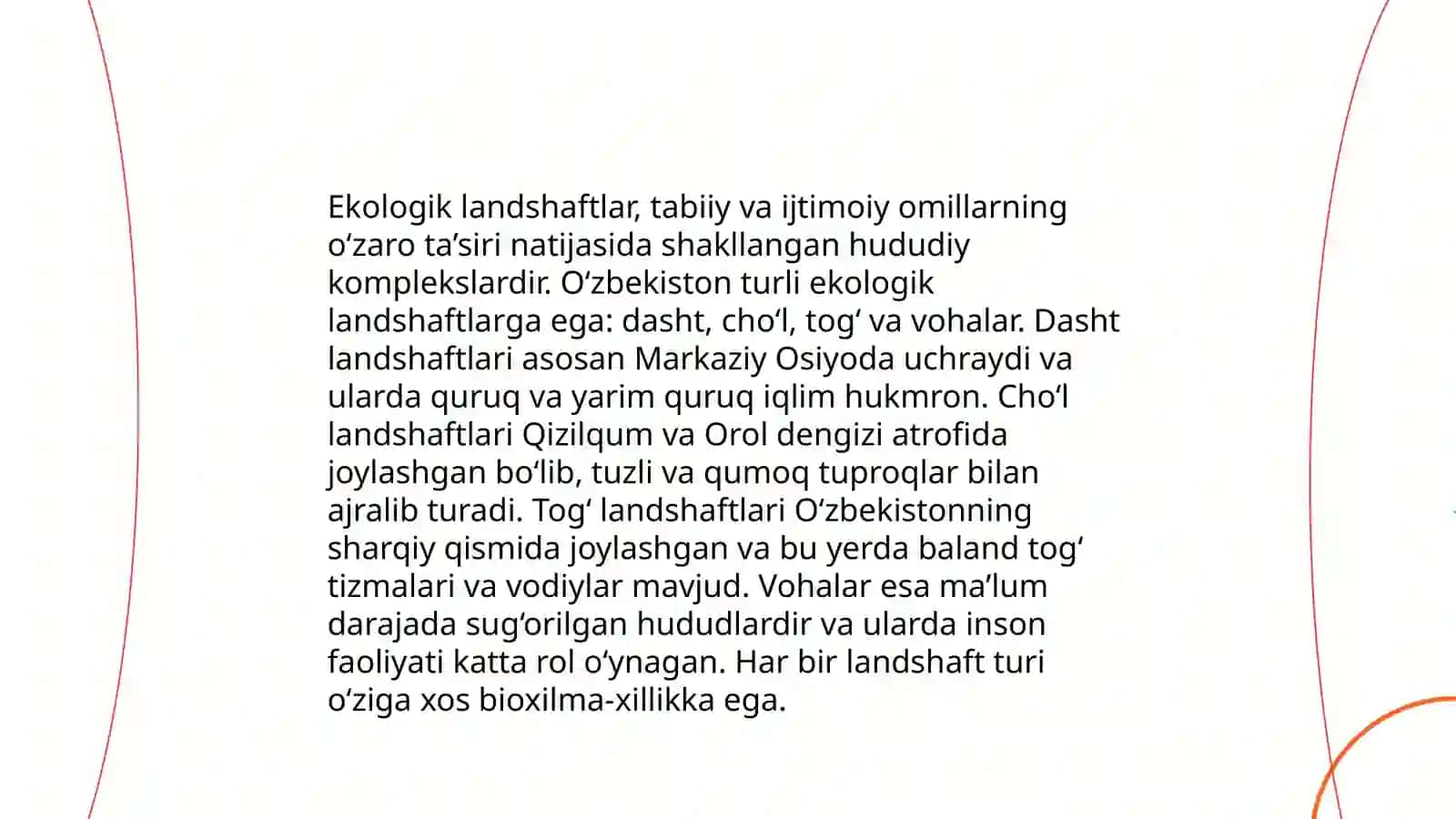 Landshaftlarning tizim sifatidagi xususiyatlarini o‘rganish 4