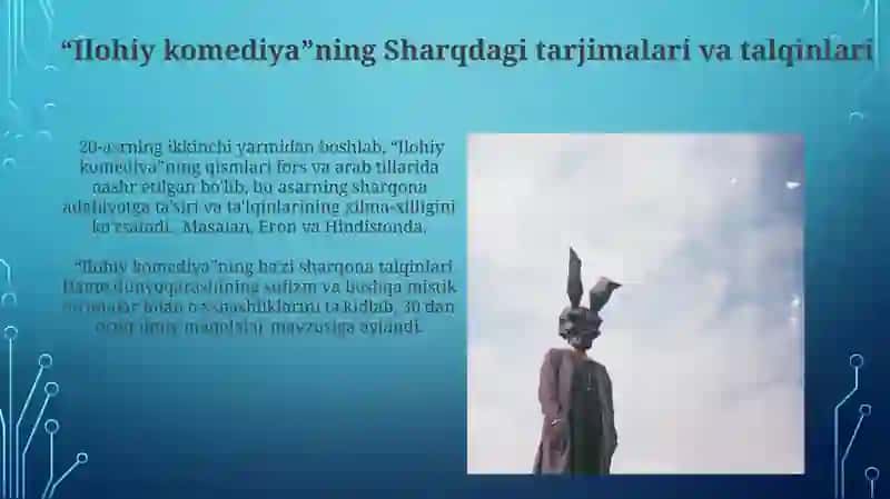 Dante ijodiga sharq badiiy falsafiy tafakkurning taʼsir 4