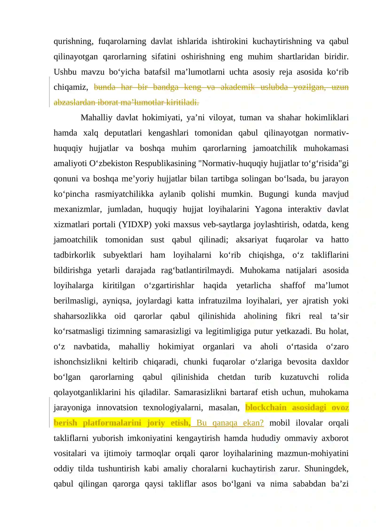 Mahalliy davlat hokimiyati qarorlarini muhokama qilish tizimini rivojlantirish 4