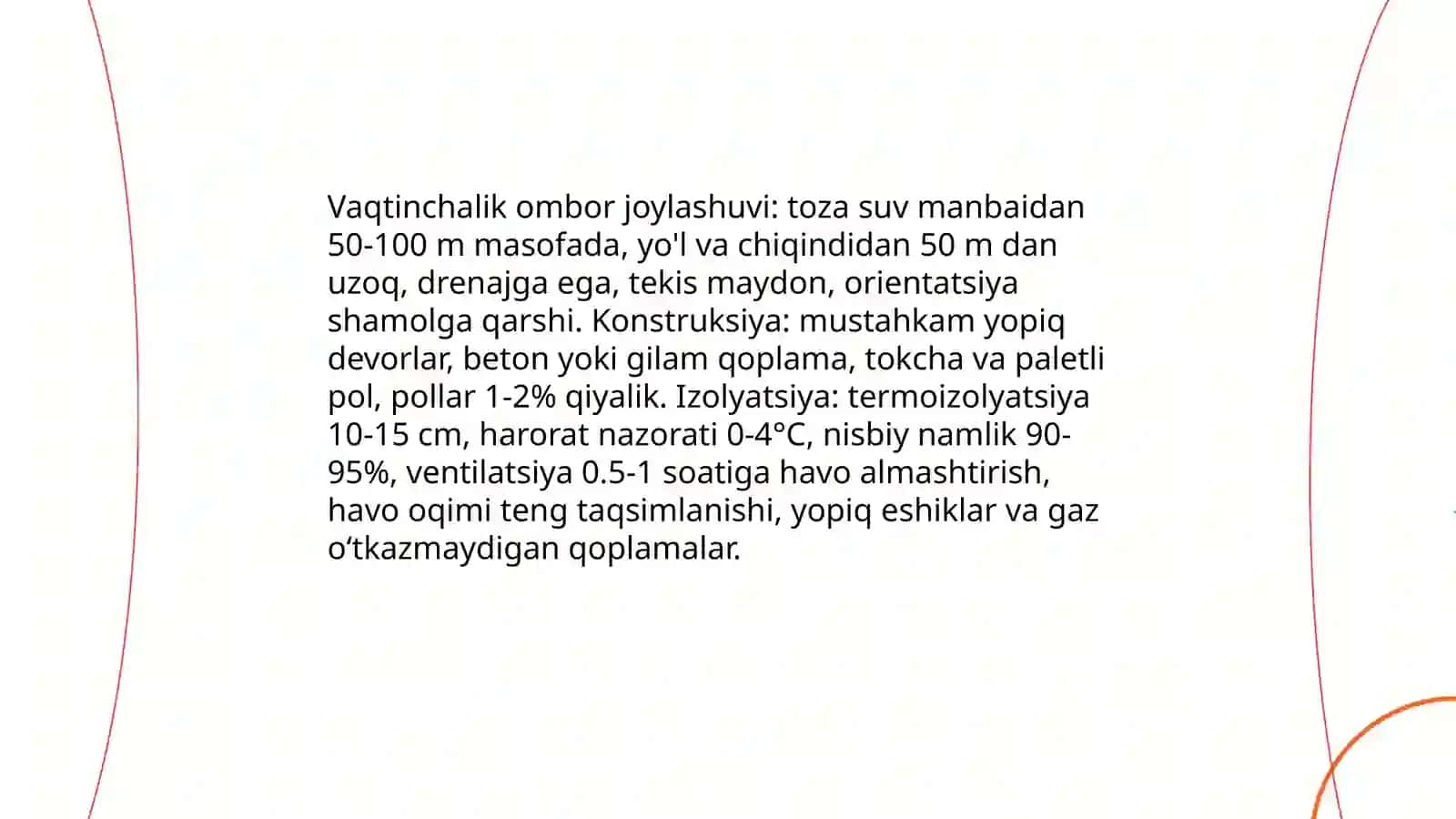 Ildizmevali sabzavotlami vagtinchalik omborlarda saglash usulları 4