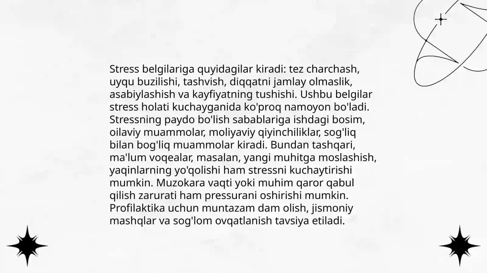 Psixoemotsional holatning roli va valealogik ahamiyati. Antistress dasturlarni yaratish 4