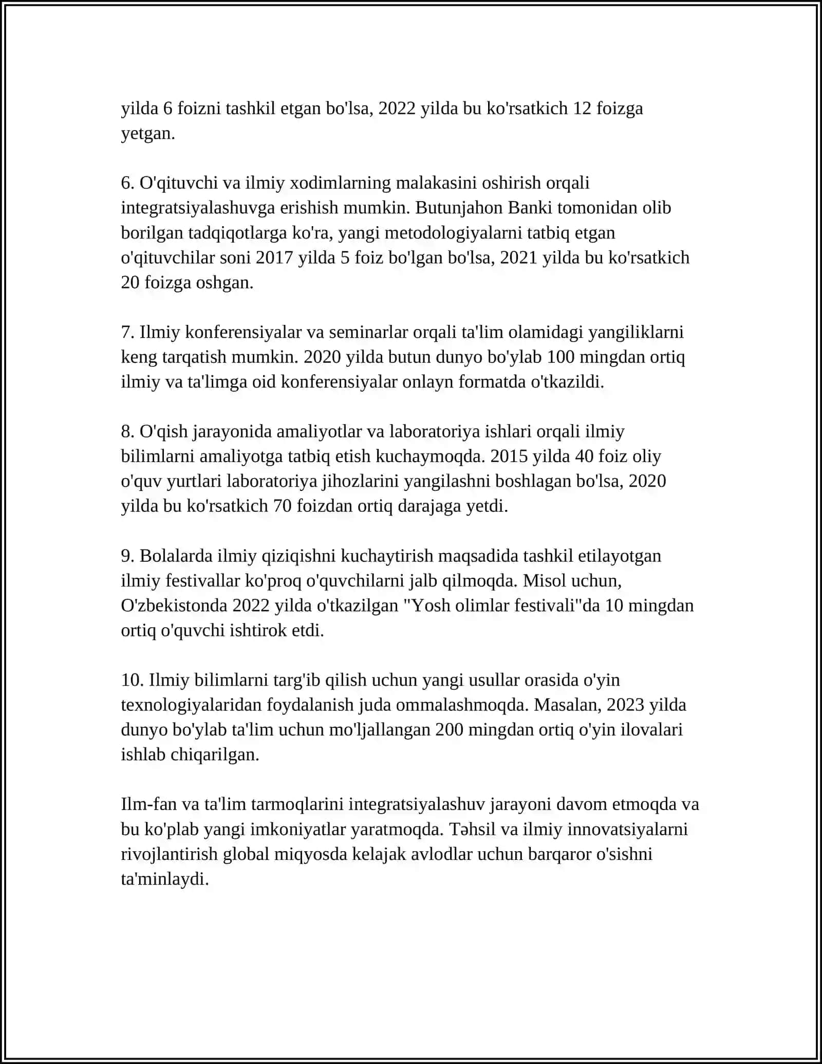 BOLA SHAXSINI RIVOJLANTIRISHGA KOMPENSATSIYA YONDASHUVDA ILM FAN, TAʼLIM VA AMALIYOT INTEGRATSIYASI 4