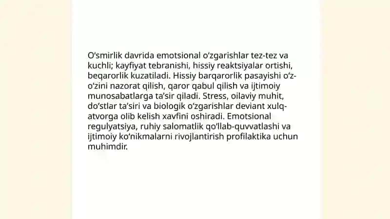 Oʻsmirlik davrida psixologik rivojlanish xususiyatlari 4