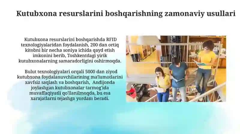 Kutubxona-axborot faoliyatini normalashtirish va mehnatni ilmiy asosda tashkil etish 4